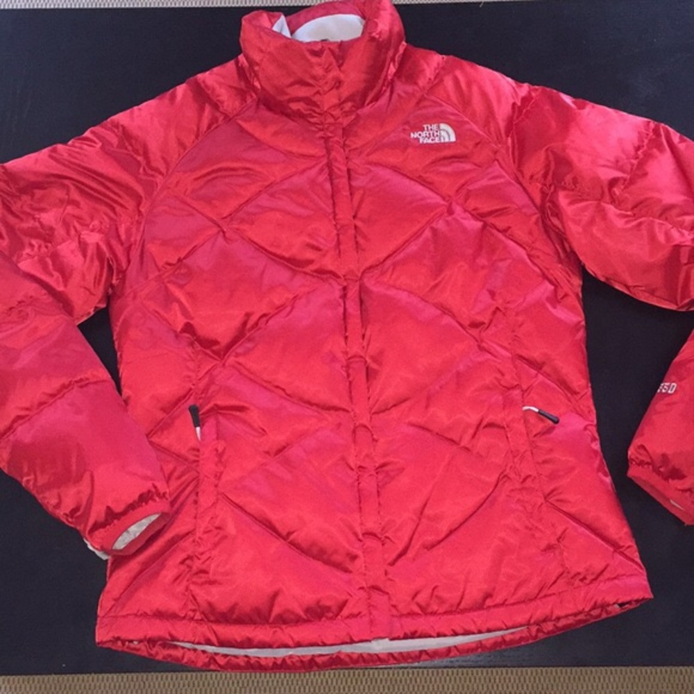 Red North Face Puffer Coat